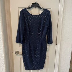 R&M Richards Illusion Pattern Stretch Dress